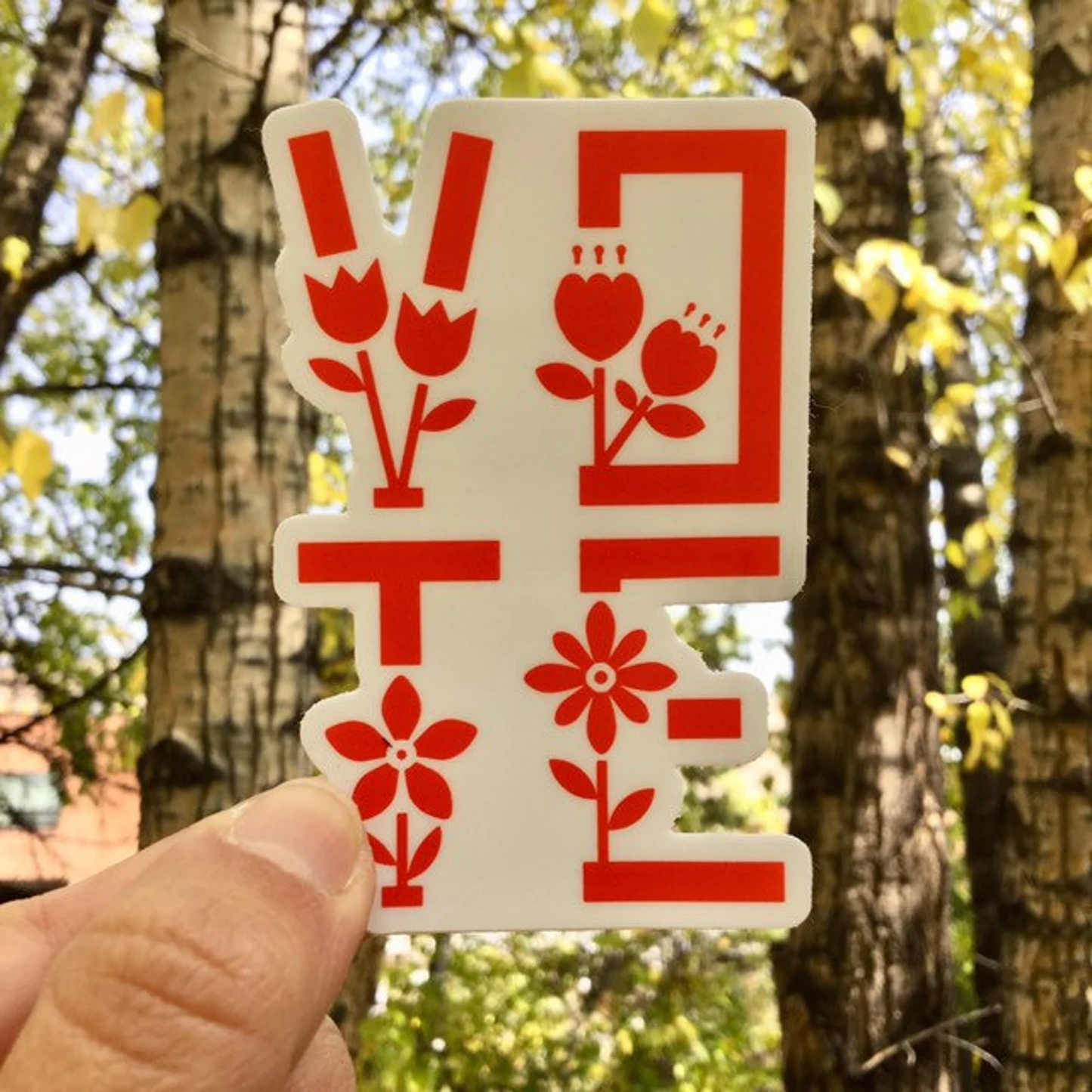 floral vote vinyl sticker
