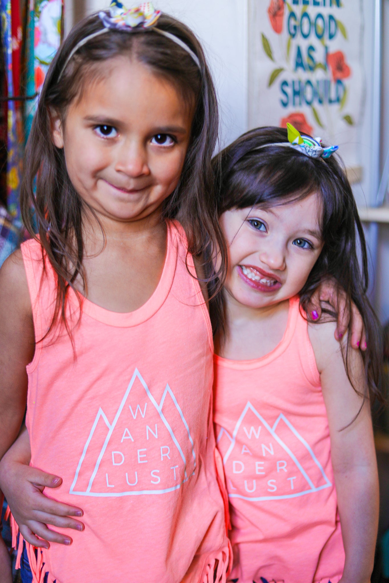 Coral Mountain Triangles Wanderlust Fringe Tank
