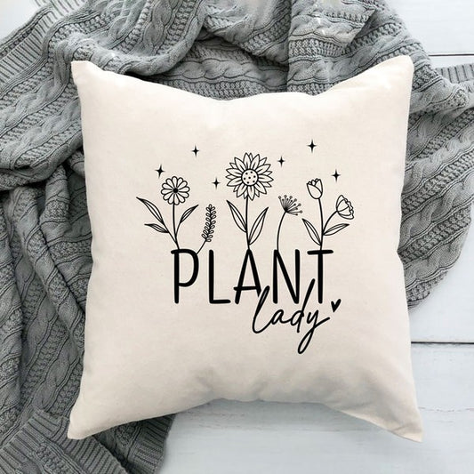 Plant Lady Flowers Pillow Cover