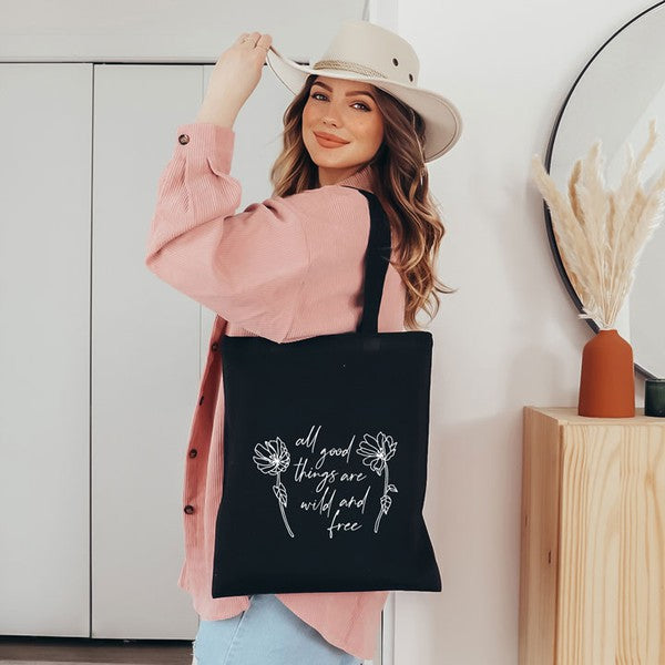 Wild And Free Flowers Tote