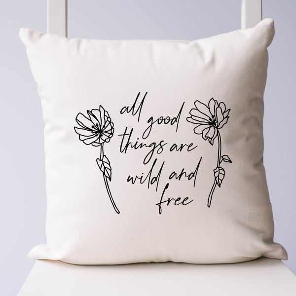 Wild And Free Flowers Pillow Cover