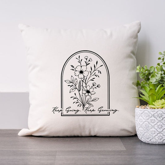 Keep Going Keep Growing Arch Pillow Cover