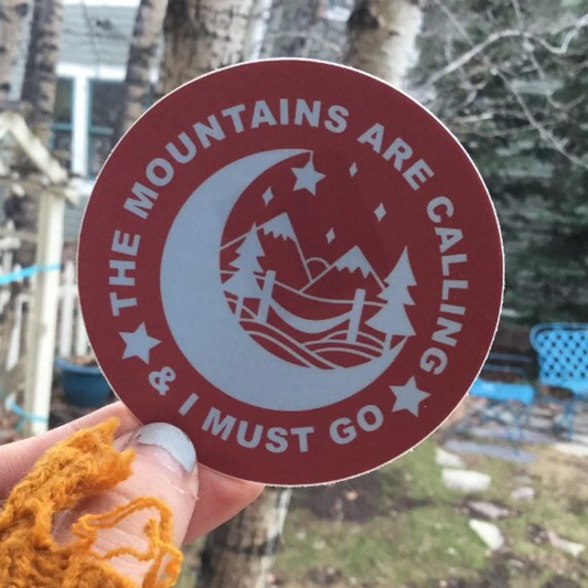 the mountains are calling and I must go vinyl sticker